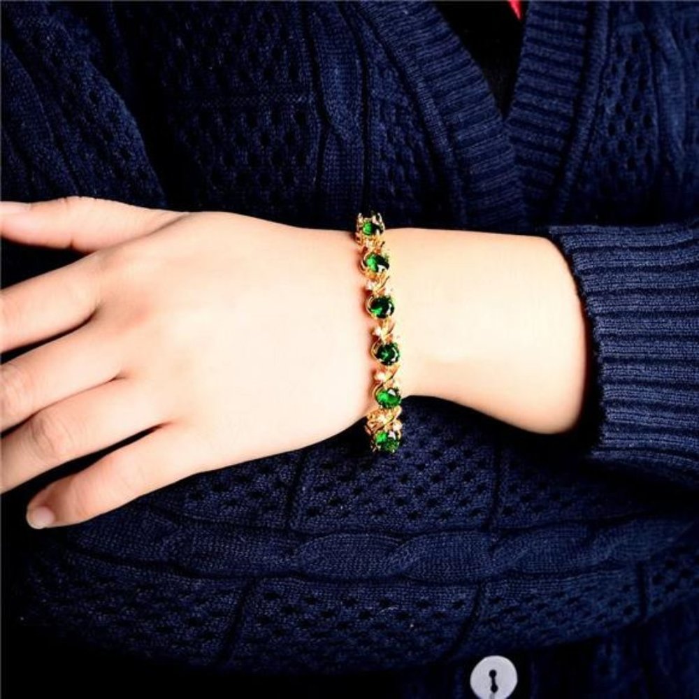 Blossom CZ Tennis Bracelet, 6 Colors, Gold Plated